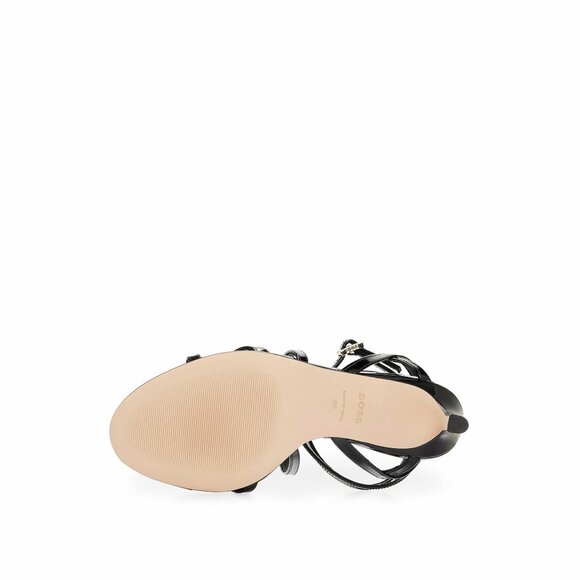 Hugo Boss Patent Leather High-heeled sandals 7 black NIB - Picture 7 of 15